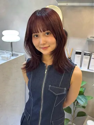 セミロング カラー 韓国ヘア🇰🇷/ 顔周り/松田光里のヘアスタイル