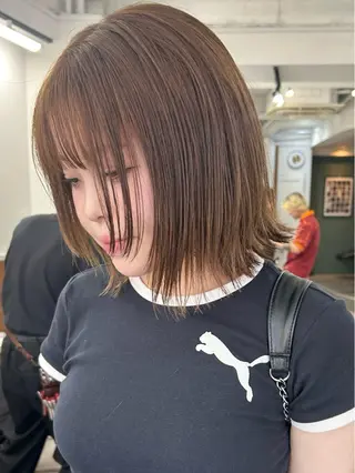 ミディアム カラー レイヤーボブ/ 艶カラー/サナ🌼のヘアスタイル