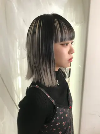 ミディアム カラー HARUNA/原宿/ デザイン/ハイトーンのヘアスタイル