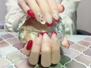 ネイル 痛ネイル/ワンホン/ フィルイン/長さだしのネイルデザイン