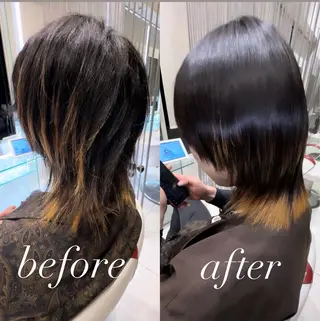 ミディアム 圧倒的美髪ストレート /森　貴大のヘアスタイル