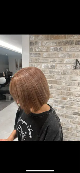 ショート ケアブリーチ/透明感 ピンクカラー/ふうとのヘアスタイル