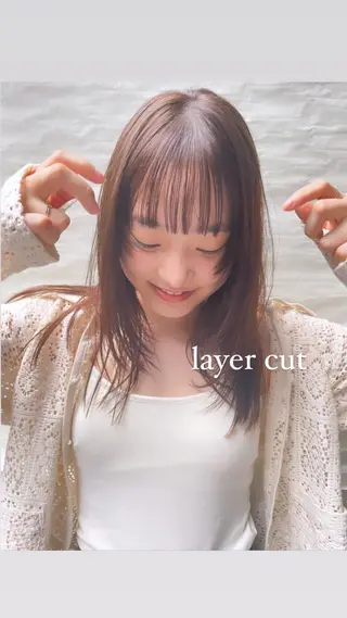 ロング ボブパーマ ♡ヨシカワハナコのヘアスタイル