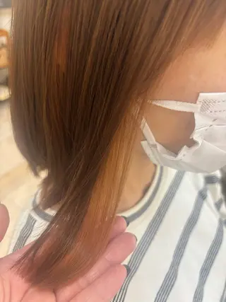 ミディアム カラー ルプラボウ 石黒よう子のヘアスタイル