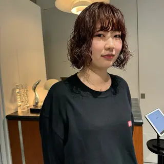 ショート パーマ ヘアアレンジ 🌐サトウ リョウ🌐のヘアスタイル