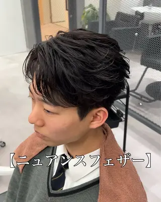 ミディアム パーマ メンズ 江藤 竜広のヘアスタイル