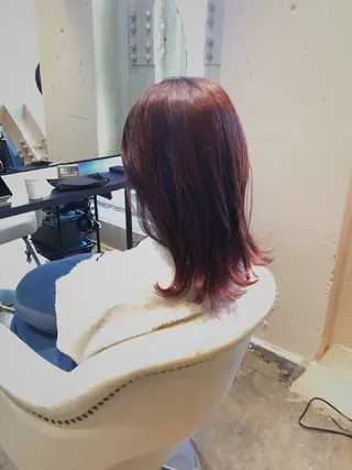 ミディアム 所渉/韓国レイヤー /ウルフカットのヘアスタイル