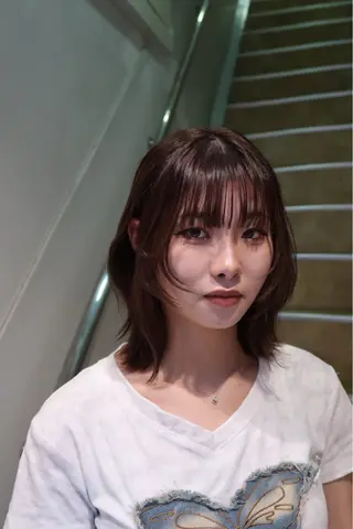 ミディアム カラー Kanon 心斎橋美容室のヘアスタイル