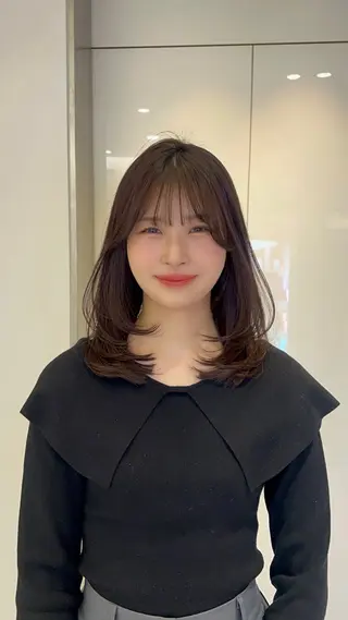 ミディアム コテ巻き風パーマ 銀座RINOSEのヘアスタイル