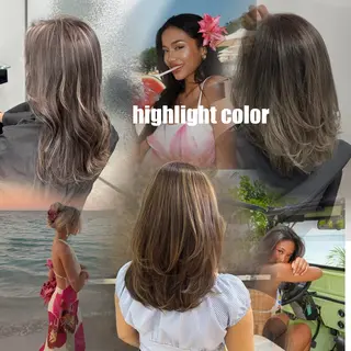 カラー AO所属・ボブ/ハイライト🦓 /harukaのヘアスタイル