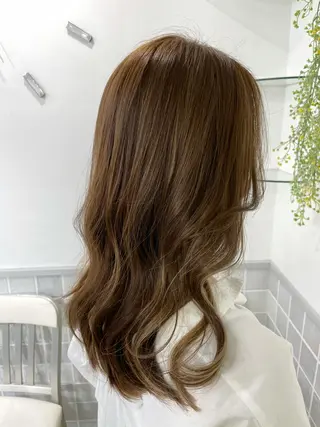 セミロング カラー miyu 美髪縮毛矯正𓂃꙳⋆のヘアスタイル