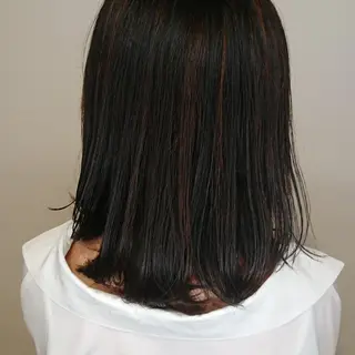 カラー セミロング パーマ ヘアアレンジ ブリーチ/ヘアケア/ 艶髪/イギチハルのヘアスタイル