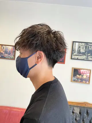 パーマ メンズ 髪質改善×白髪ぼかし 美容師✂️武澤龍賀のヘアスタイル