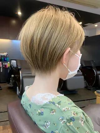 ショート カラー 縮毛矯正/ショート/ レイヤー/畑中正敏のヘアスタイル