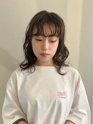 セミロング パーマ 工藤 梨花のヘアスタイル