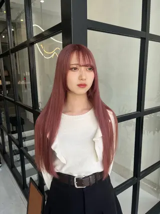 ロング カラー MaisonHALU 梅木琉衣のヘアスタイル