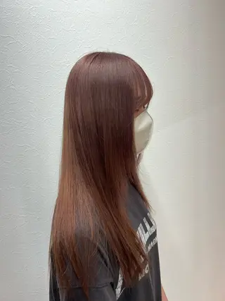 ロング カラー 縮毛矯正/ブリーチ 無しWカラーのヘアスタイル