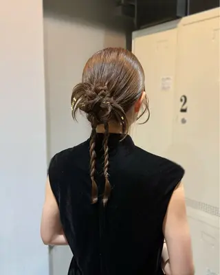 セミロング ヘアアレンジ 縮毛矯正+モテカラー 🎀✨MIHOのヘアスタイル