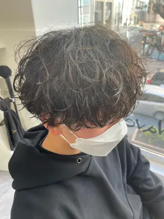 ショート パーマ メンズ ❄️メンズカット 落合諒❄️のヘアスタイル