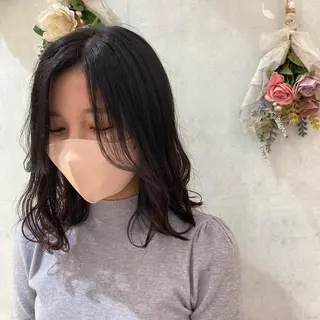ミディアム 透明感ワンカラー 🎀髪質改善/AOのヘアスタイル