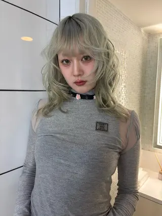 ミディアム カラー ヘアアレンジ 似合わせ🎀🫧/ ハイトーン🫧渋谷のヘアスタイル