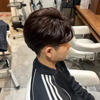 パーマ メンズ メンズ特化/センター パート🩵のヘアスタイル