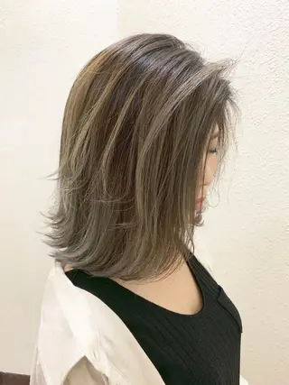 ミディアム カラー レイヤー/大人メンズ パーマ🌀 平島拓也のヘアスタイル