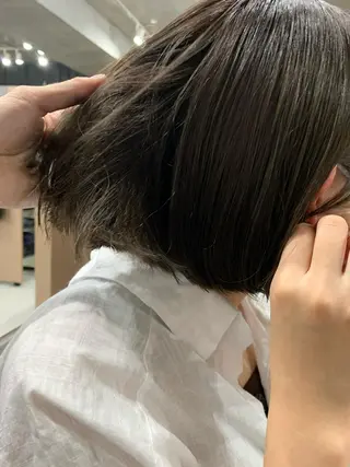 ショート カラー ボブパーマコテ巻き風 パーマNo1深江秀平のヘアスタイル