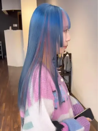 セミロング カラー 🧡色落ちまで2度綺 麗なカラー🧡ヨシキのヘアスタイル