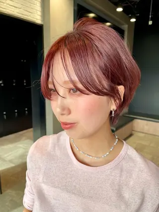 ショート カラー パーマ レイヤー/透明感/ 髪質改善🩵NANAのヘアスタイル