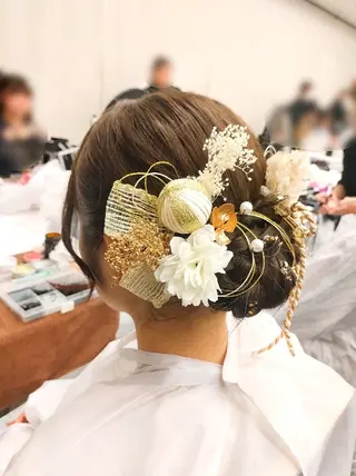 セミロング ヘアアレンジ ヘアアレンジ/透明感 カラー/AKARIのヘアスタイル