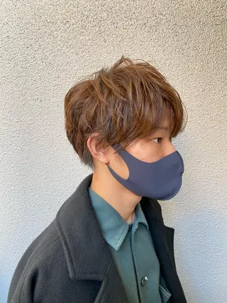 ミディアム カラー メンズ 柳澤 和也のヘアスタイル