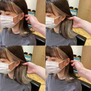 ミディアム カラー 艶カラー/韓国顔周り 🎀mamiのヘアスタイル