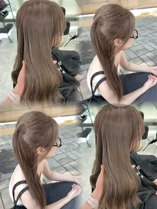 カラー 透ける透明感カラー 🤍anju🎀のヘアスタイル