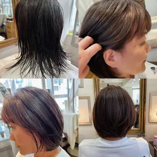 ミディアム カラー テテアテテ所属・k Toshieのヘアスタイル