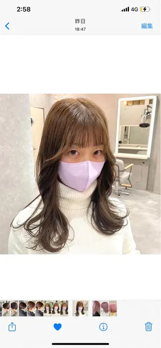 セミロング カラー mood tatemachiのヘアスタイル