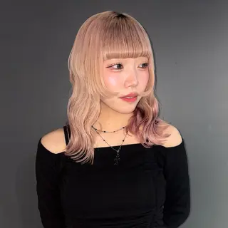ミディアム ★デザインカラー ハイトーン ももか★のヘアスタイル