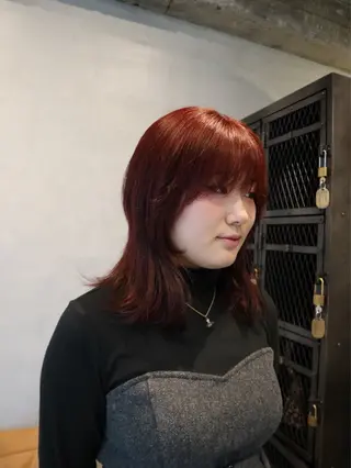 ミディアム カラー 中川楓馬/ブリーチ モデル/名古屋カラーのヘアスタイル