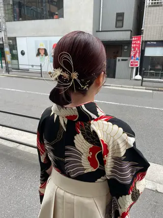 セミロング ヘアアレンジ hen所属・心斎橋/レイヤー/ ブリーチ/モエのヘアスタイル