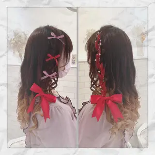 セミロング ヘアアレンジ ヘアセット/着付け 𓇼 松本 夏美𓇼のヘアスタイル