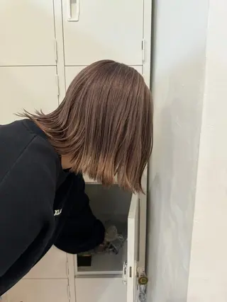 ミディアム カラー レイヤーカット ボブパーマNo.1のヘアスタイル