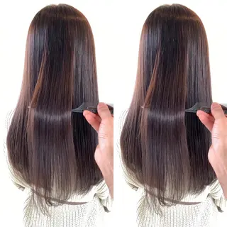 ロング 髪質改善 上品艶感カラーのヘアスタイル