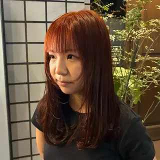 セミロング ハイトーン/レイヤー カット/TAKEのヘアスタイル