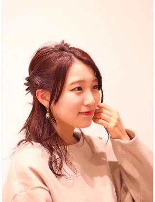 ロング ヘアアレンジ neaf【六本木】所属・愛され/ミディアム 六本木/佐藤ゆり🎀のヘアスタイル