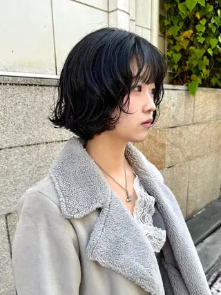 ショート パーマ ZENKO表参道店所属・デジタルパーマ 🌀ボブ　萩原　龍のヘアスタイル