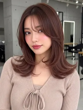 セミロング 似合わせボブ✖️ 韓国レイヤー✨小関のヘアスタイル