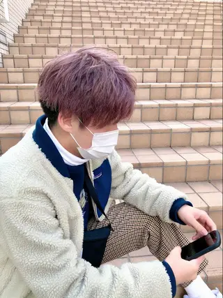 ショート カラー パーマ メンズ eir心斎橋店所属・エビスザキレン/メン ズ/心斎橋🌳のヘアスタイル