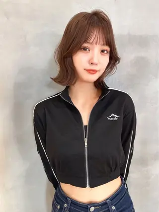 ミディアム Lond jeloudのヘアスタイル