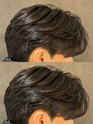 パーマ メンズ スパイキーショート/ センターパート/奈菜のヘアスタイル