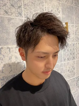 ショート パーマ メンズ lond strada所属・🌟モテ髪ショート 🌟店長　津賀涼のヘアスタイル